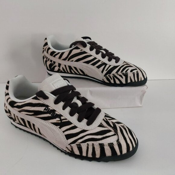 Puma Sneakers 8 Arizona Speedcat Zebra Stripes Black White Retro Pony Hair NEW - Picture 2 of 10